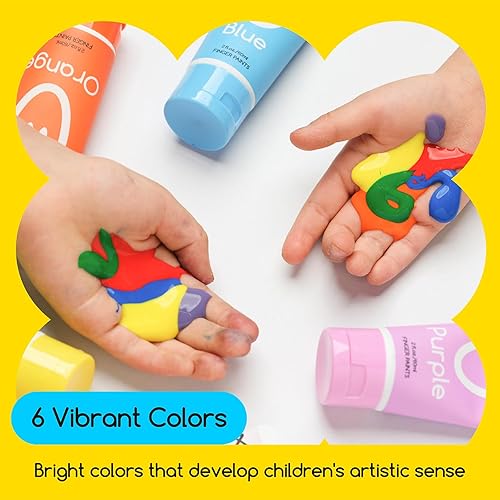 Miniatura 3 de MEEDEN Pinturas de dedos para niños, pintura de dedos lavable para niños, juego de pintura de dedos no tóxicas para niños pequeños de 3 años en