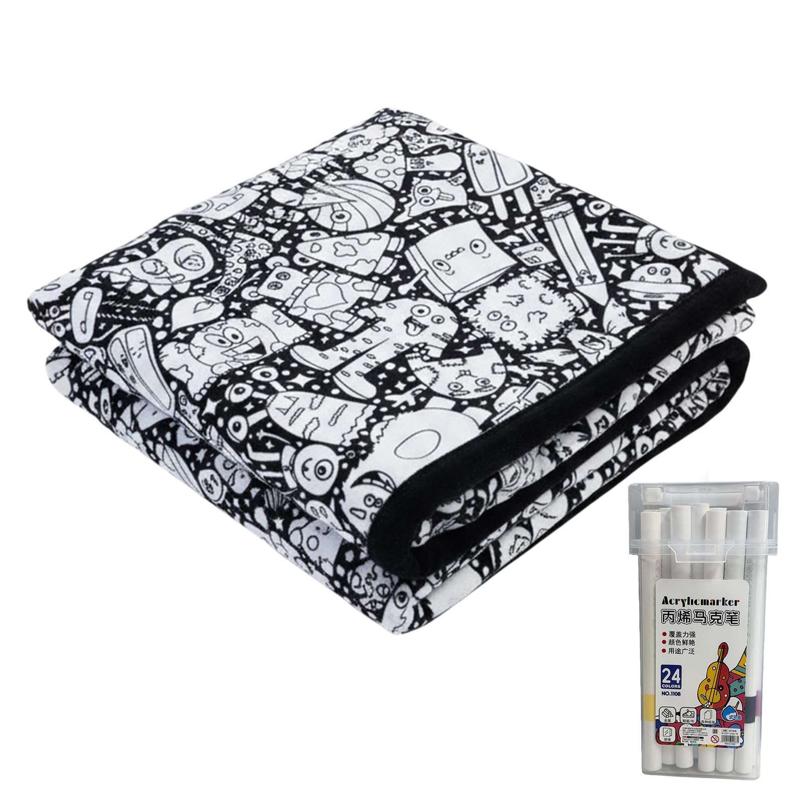 Color Your Own Blanket Washable Fuzzy Velvet Creative Art Project with Markers Painting Blanket for Holiday Arts Crafts Activity Party