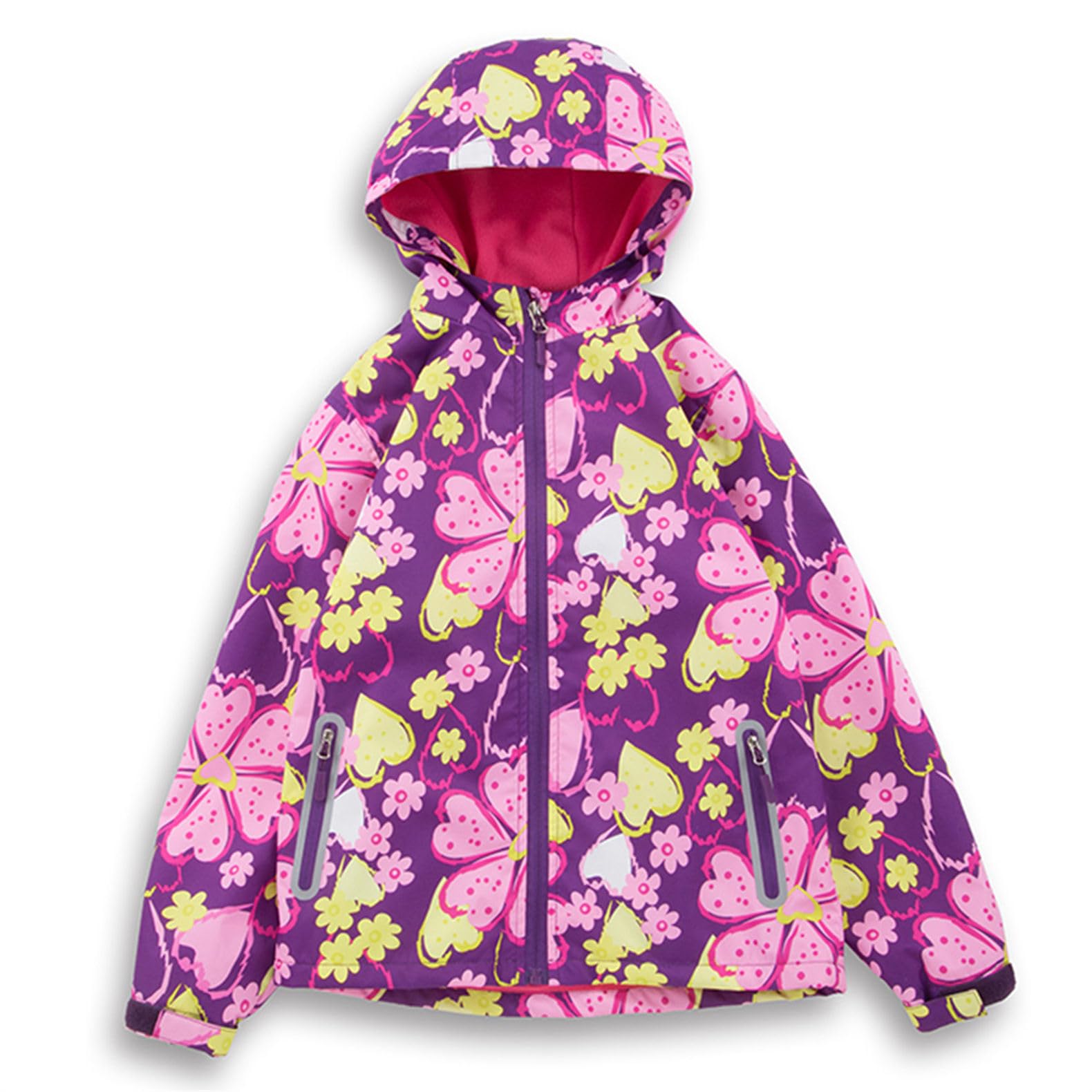 Softshell Enfant Imperméable Veste Manteaux Fille Étoile Imprimée Blouson a Capuche Veste de Pluie Outdoor Sport Randonnée Ski Jacket 3-16 Ans