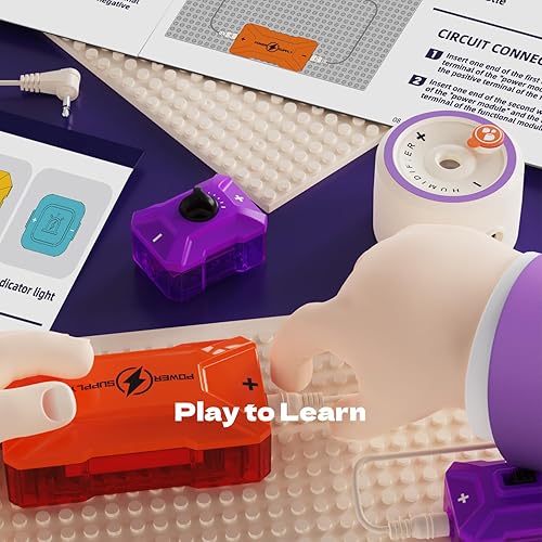 Miniatura 5 de Dollox Kits de ciencia para niños, kit avanzado de exploración de circuitos eléctricos con más de 380 proyectos, juguete educativo electrónico para