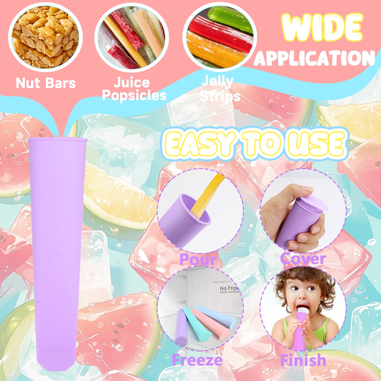 15 Eisformen Set Mit Trichter - Wiederverwendbar Für Eis Am Stiel