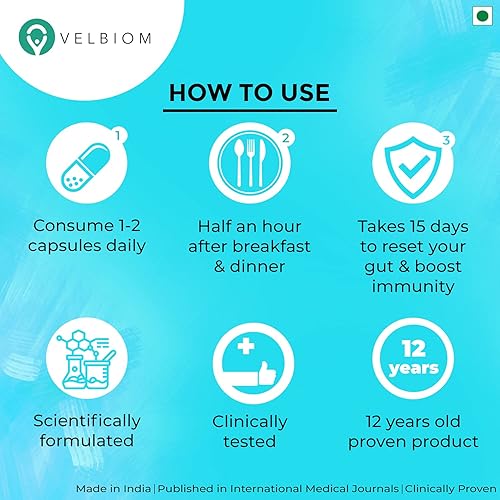 Miniatura 8 de VELBIOM Lactogut Probiotics Suplemento para la inmunidad y la salud digestiva, la salud intestinal multicepa y fórmula preprobiótica específica del