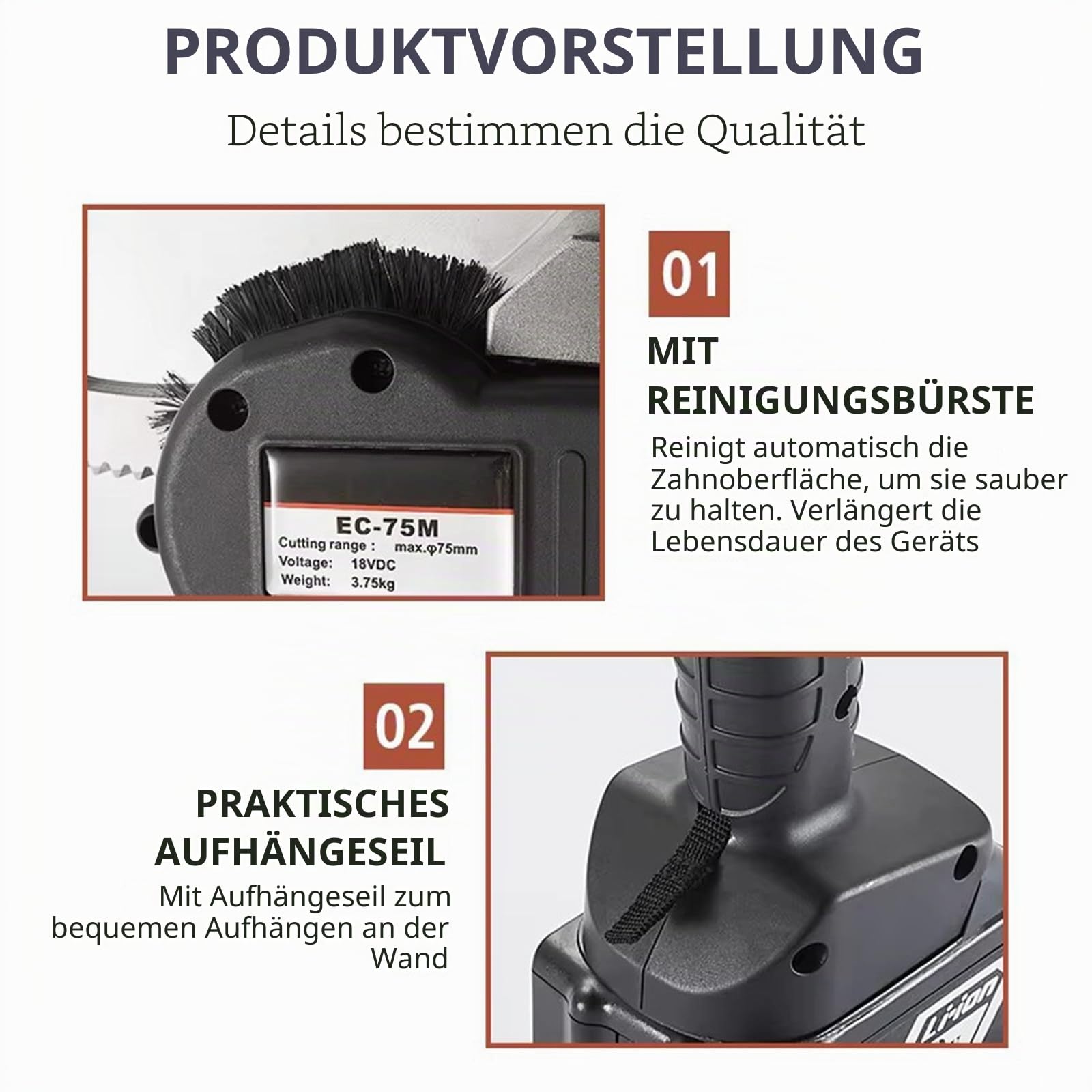 Akku Hydraulische Kabelschere,Elektrischer Ratschen-Kabelschneider,18V Kabelschneider Elektrischer Drahtschneider Drahtschneidewerkzeug für Kupfer Al Kabel,EC-65