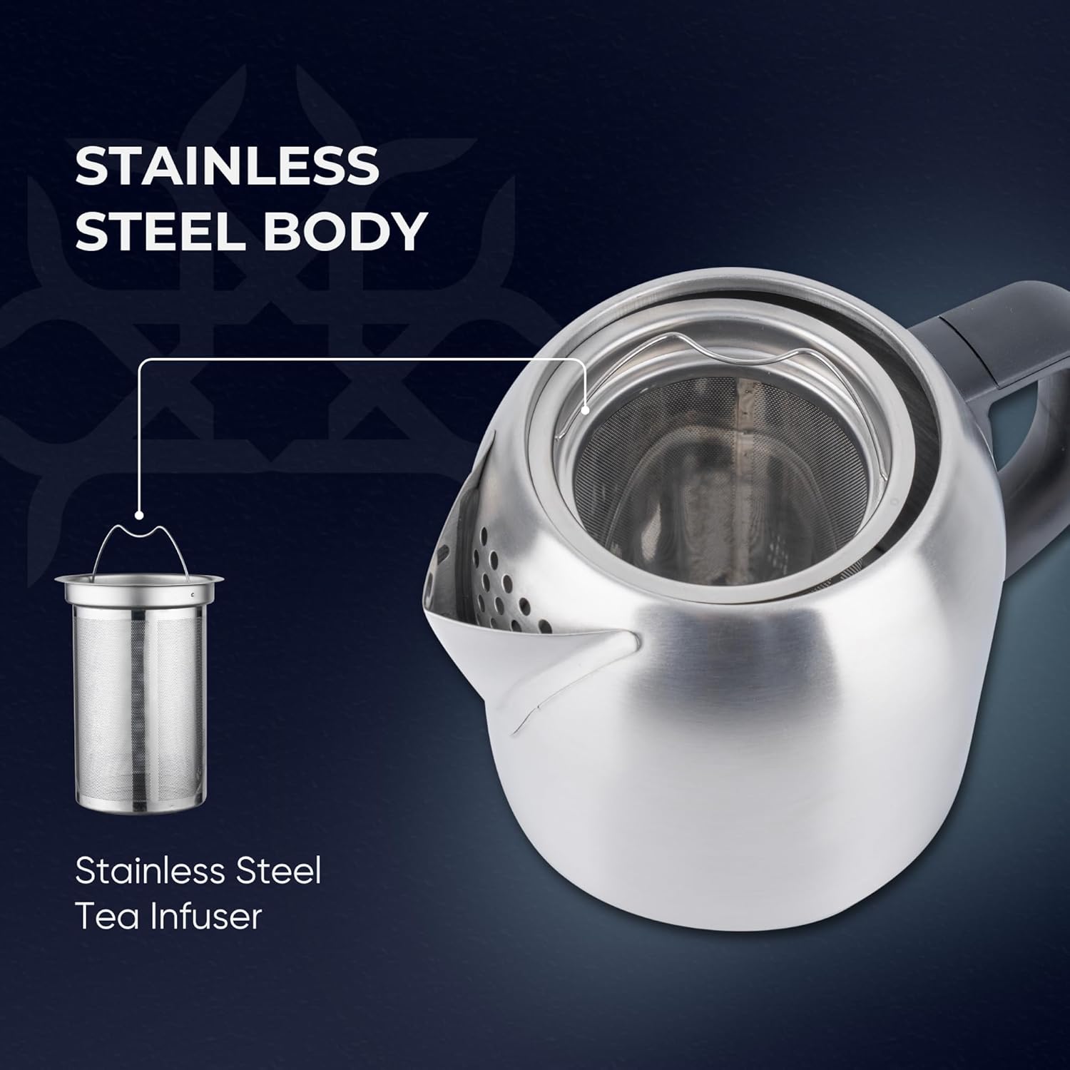 EthniQ Stainless Steel Electric Turkish Tea Maker with Infuser