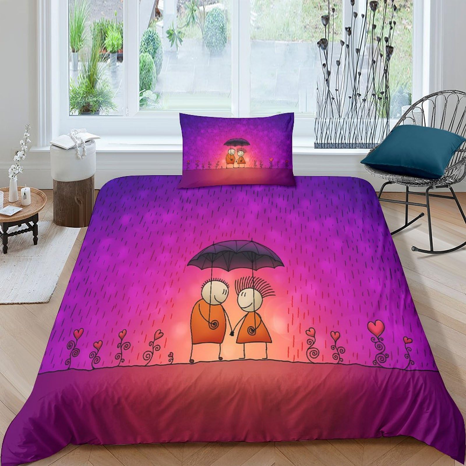 Housses de couettes 3D amoureux pour transformer votre chambre en un cocon romantique