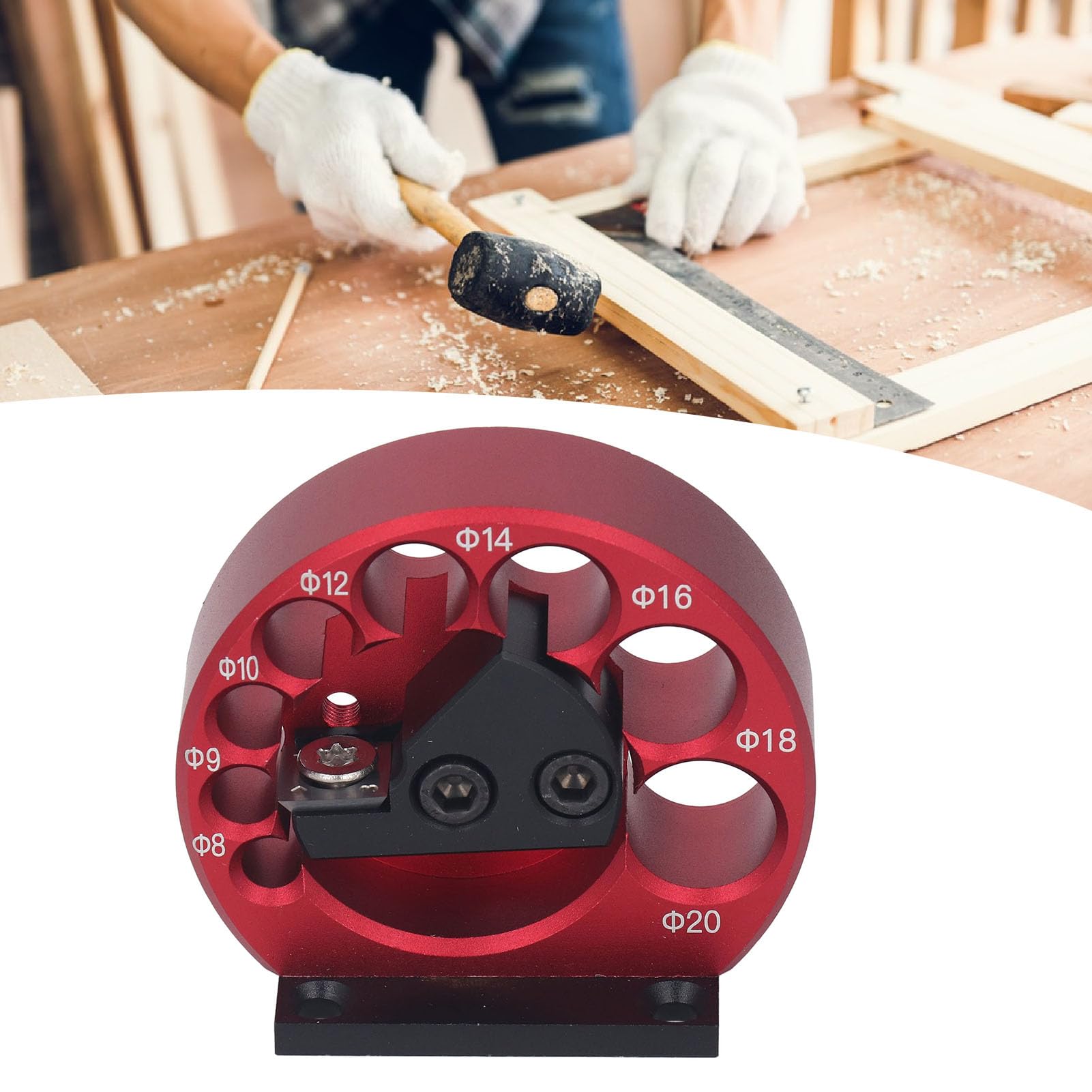 Round Dowel Maker, 8-20mm Diameter with Cemented Carbide Blade, Aluminum Alloy Body, Woodworking Tool for Precision Joints, Easy