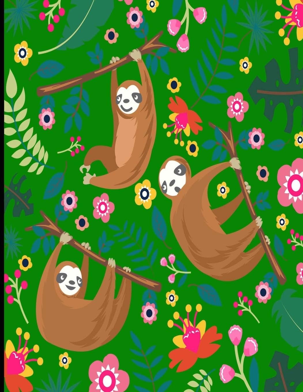 Anna: Dark Green Sloth Sketch Book, 366 Pages Sketch Pad, Sloth Sketchbook, Cute Sloth Cover Drawing Book