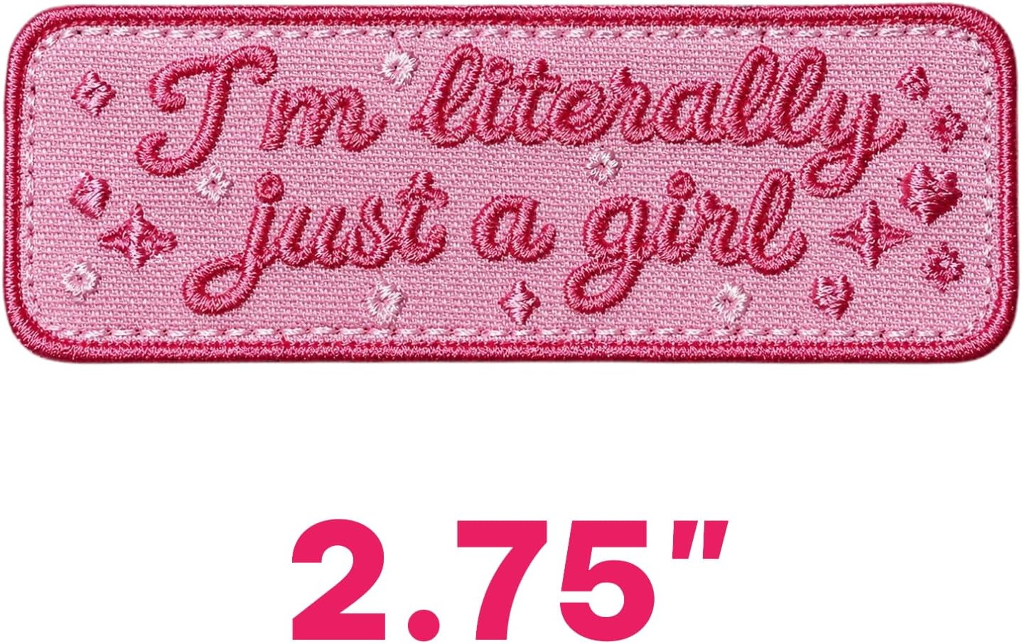 I’m Literally Just A Girl Patch – Cute Cherry Iron-On Embroidered Patch for Backpack, Jacket, Hat – Coquette Aesthetic Pink Girly Patch, DIY Clothing Accessory Gift image 2