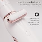 T3 Switch Kit Professional Ionic Interchangeable Curling Iron with 3 Ceramic Clip & Wand Long Barrels for Curling and Waving, 9 Adjustable Heat Settings & Ion Generator, White/Rose Gold