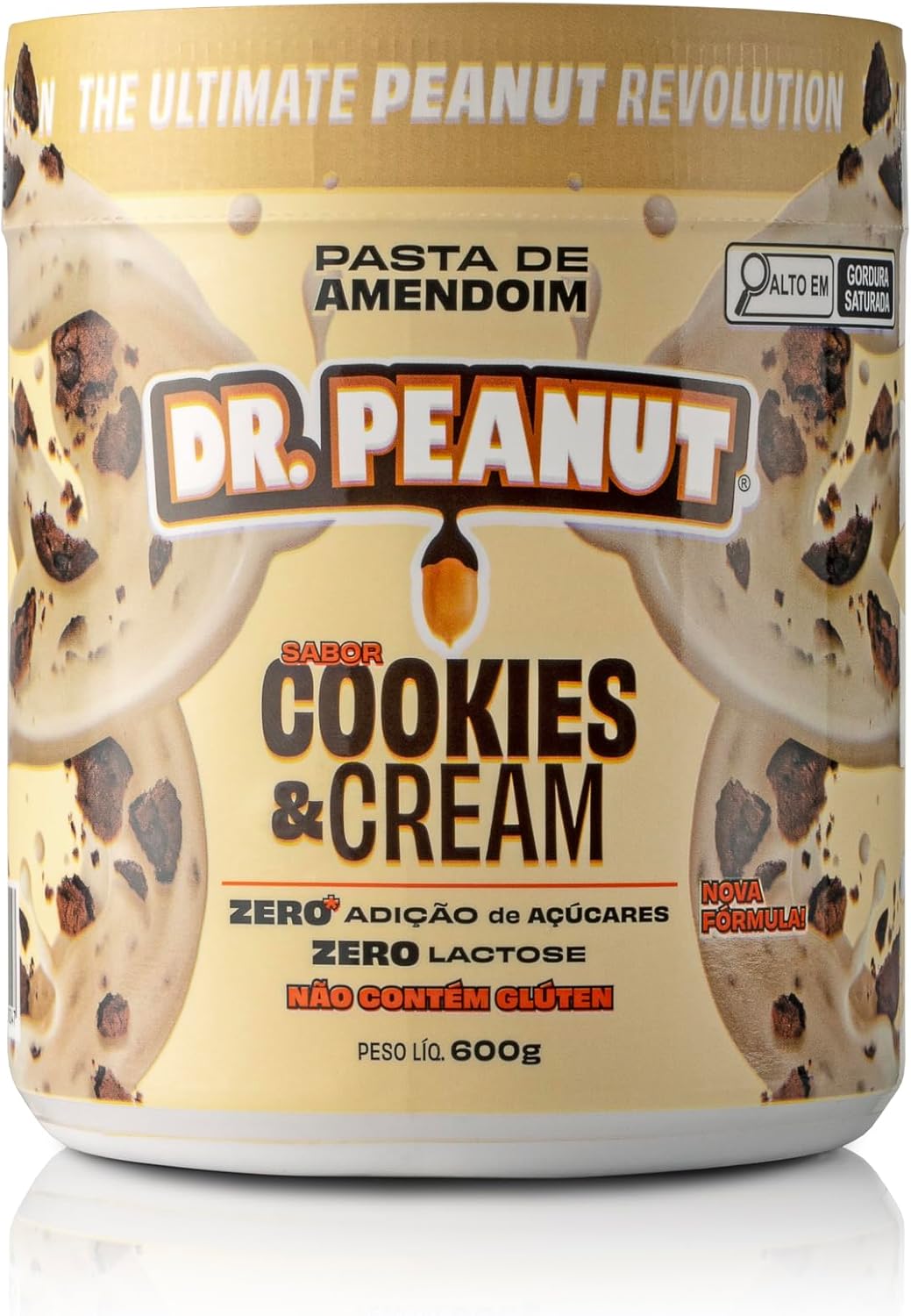 Dr. Peanut Pasta de Amendoim c/Whey Protein - Sabor Cookies & Cream, Pote 600g Dr. Peanut Pasta de Amendoim c/Whey Protein - Sabor Cookies & Cream, Pote 600g