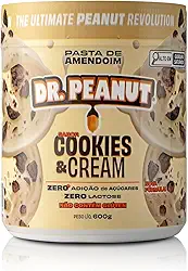 Dr. Peanut Pasta de Amendoim c/Whey Protein - Sabor Cookies & Cream, Pote 600g