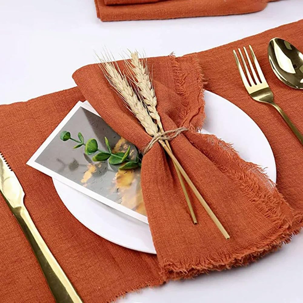 Serviettes de Table réutilisables coton terracotta pas transparentes pour grand mariage