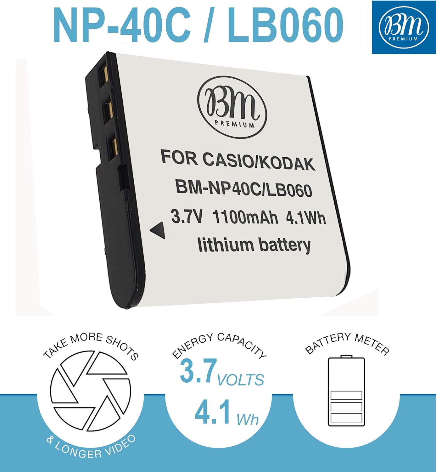 BM Premium 2 Pack of LB-060 Batteries and Dual Bay Battery Charger for Kodak PixPro AZ251, AZ361, AZ362, AZ365, AZ421, AZ422, AZ425, AZ501, AZ521, AZ522, AZ525, AZ526, AZ527, AZ528 Cameras