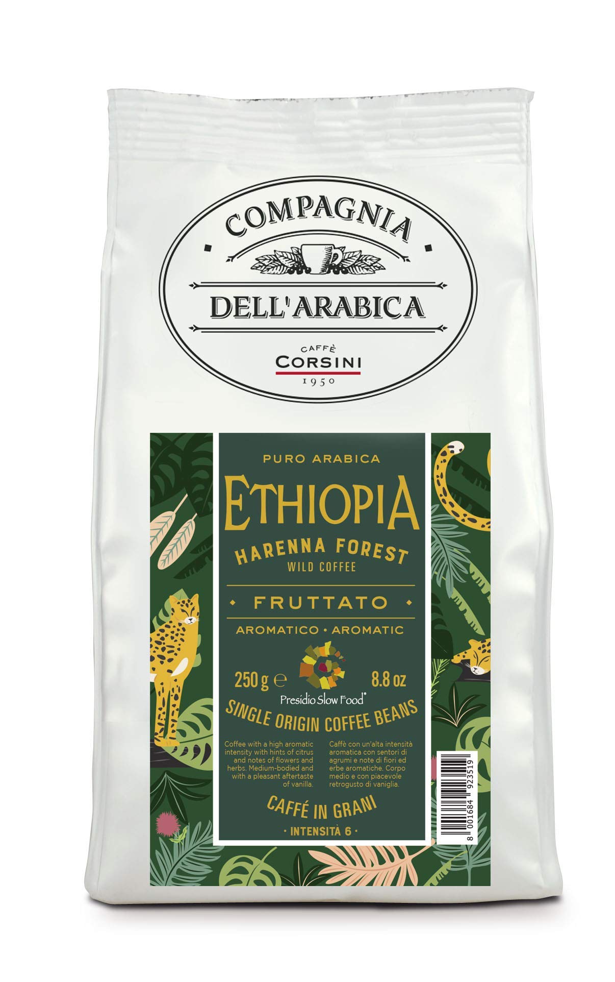 Caffè Corsini - Kawa Ziarnista 3x250g Compagnia Dell'Arabica Mix Gwatemala/Etiopia/Salwador, Single Origin, Łącznie 750 g