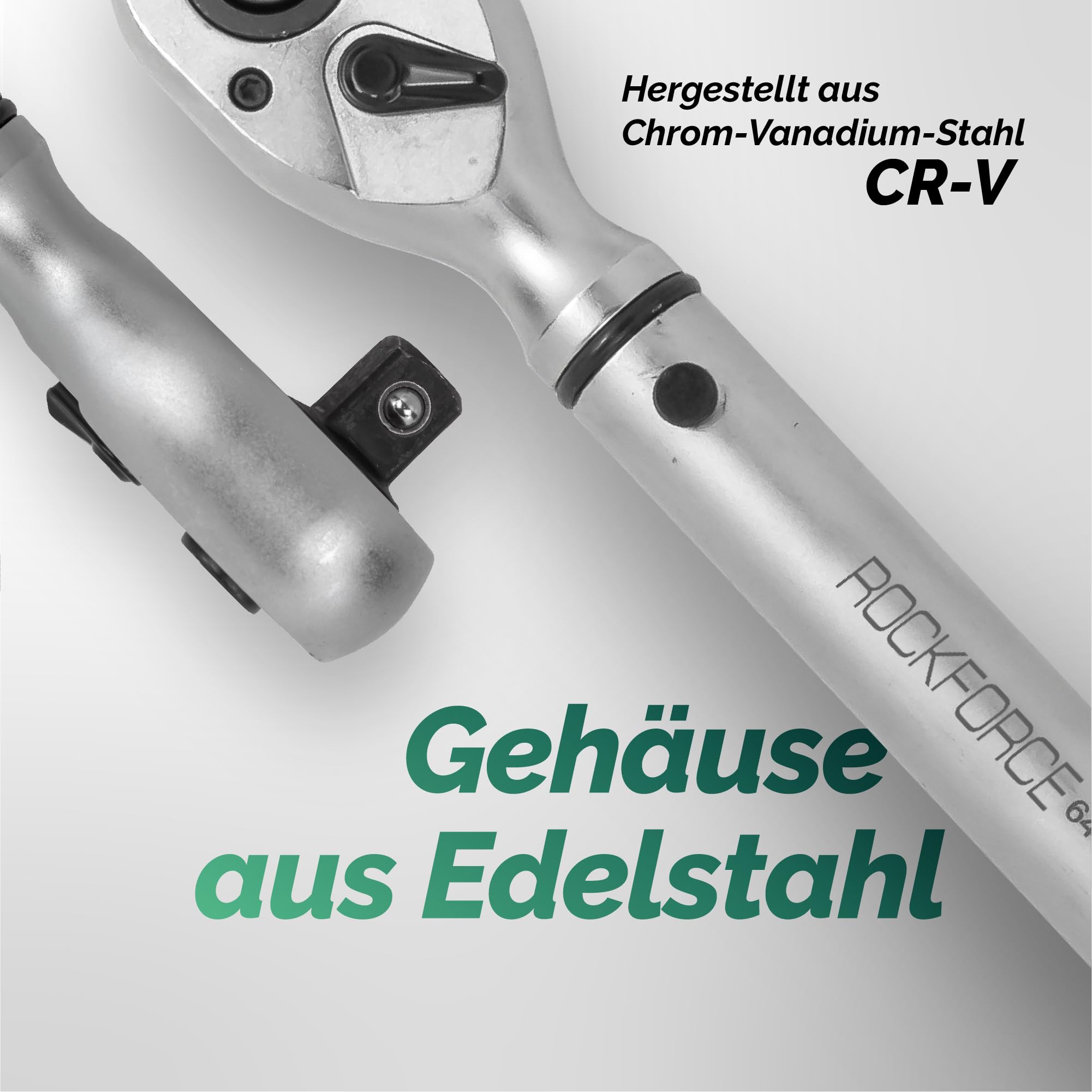 ROCKFORCE Premium - Llave dinamométrica (1/2'', 40-220 Nm, tipo clic, en maletín de plástico resistente), Llave Ajustable