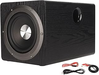 6.5 Inch Powered Subwoofer,Turbocharged Subwoofer,High Power Speaker,Deep Bass Subwoofer,110W High Power Deep Bass Turbocharged Subwoofer,High Power Performance,US Plug 100‑240V,Black