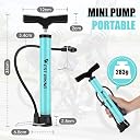 LEVGLAKE Bike Pump,Compatible with Presta and Schrader Valve Portable Bicycle Pump, Steel Floor Bicycle Air Pump,Compact Mini Bicycle Tire Pump gallery image