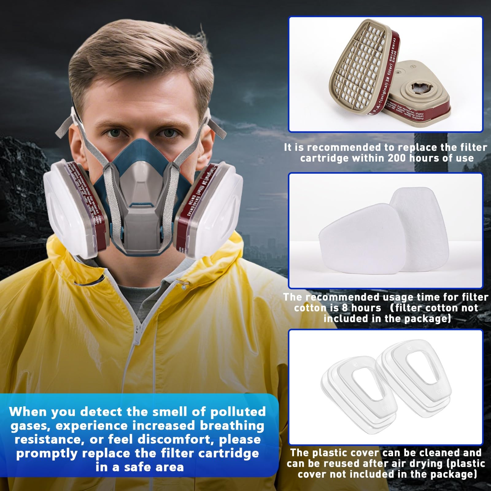10 Pair 6001 Respirator Cartridges & Filters - Dust, Organic - View #6