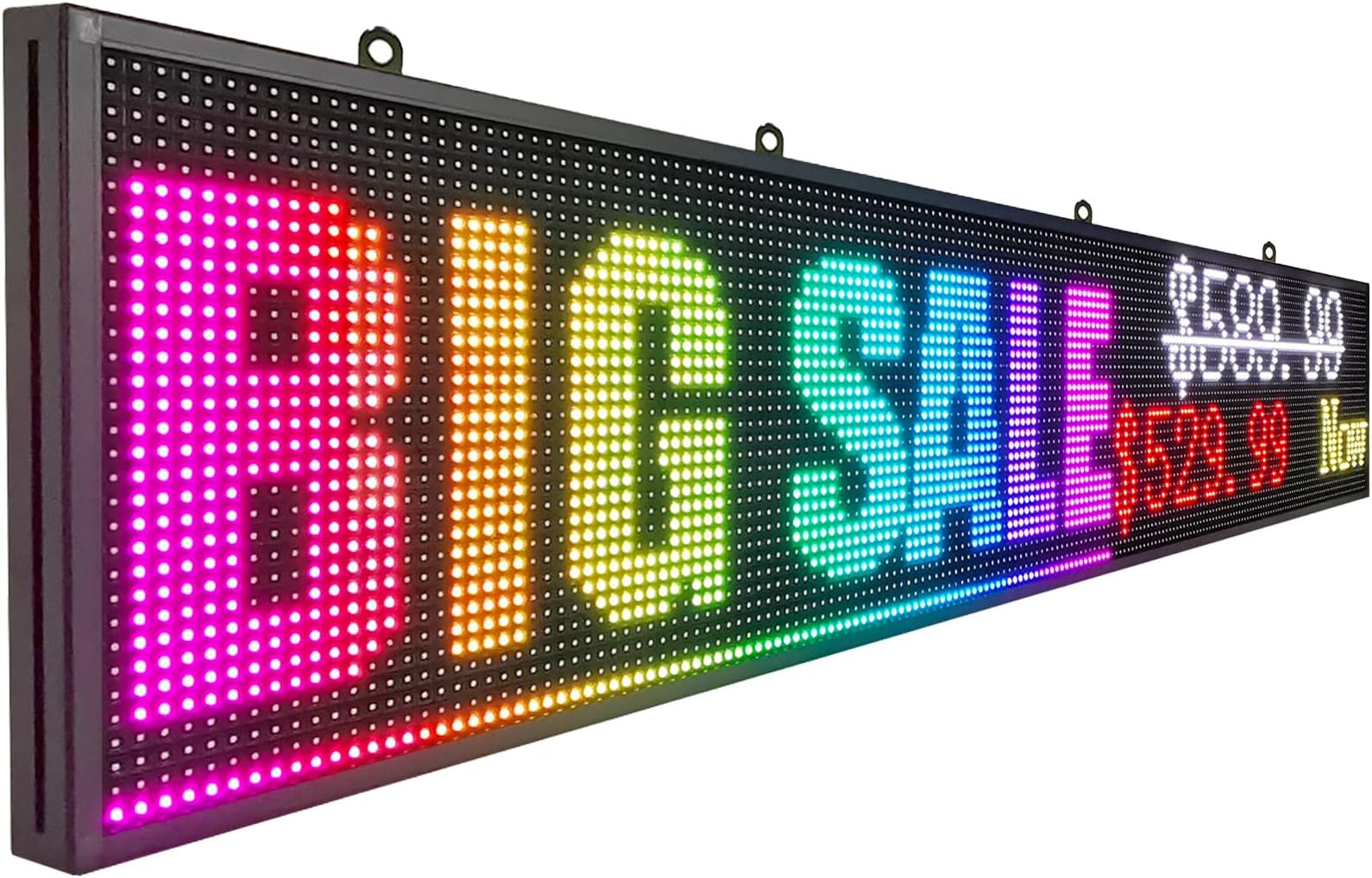 Outdoor WiFi P10 LED Sign 77"x14" Waterproof High Brightness LED Matrix Screen, WiFi Control for Advertising Billboard, Store Signs, Energy Efficient, IP45 Rated ﻿