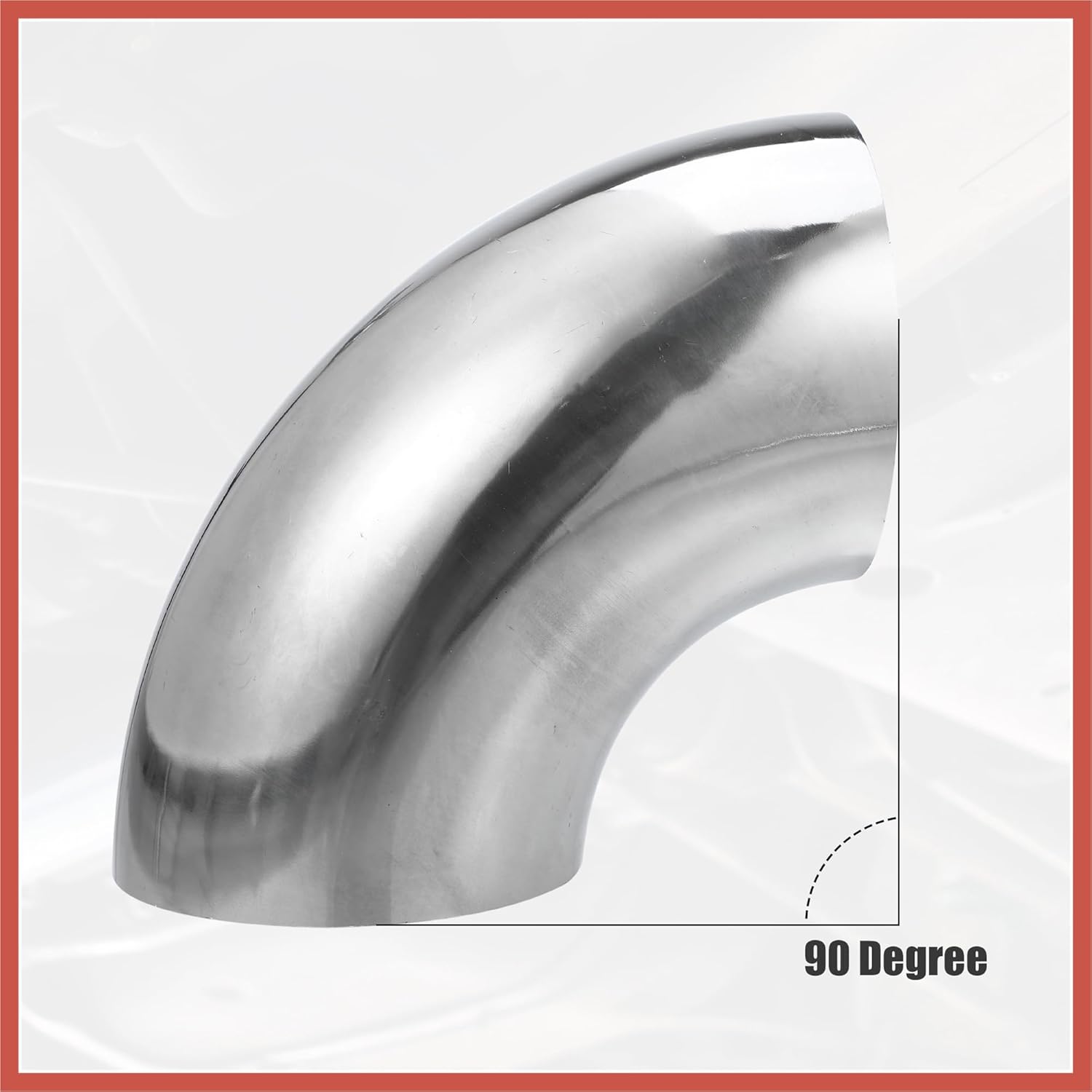 ACROPIX 1pcs OD 4 Inch 90 Degree Mandrel Bend Elbow SS304 Stainless Steel Bend Tube Exhaust Elbow Pipe for Car Exhaust System 4" Piping Silver Tone Car Parts