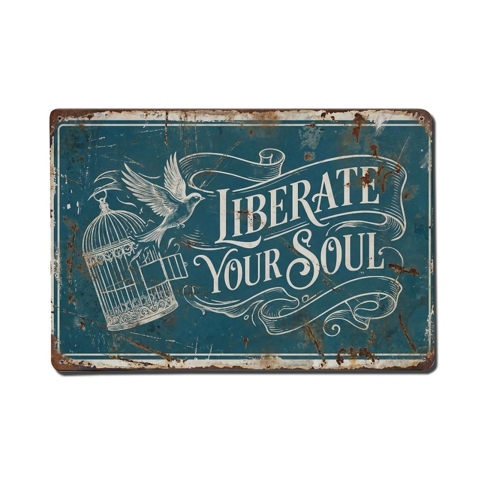 Liberate Your Soul Free Retro Motivational Slogans Metal Tin Sign