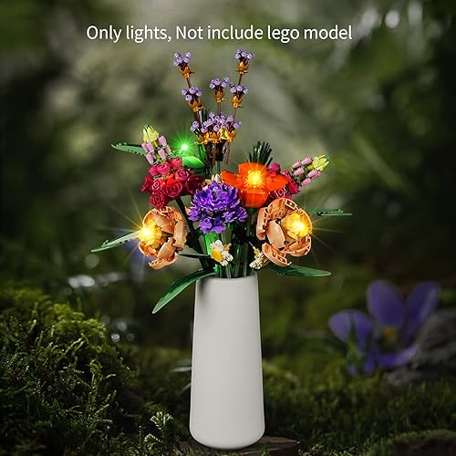 Miniatura 5 de DALDED Kit de luz LED para centro de mesa de flores secas Lego, compatible con Lego 10314, iluminando tu juguete para centro de mesa de flores