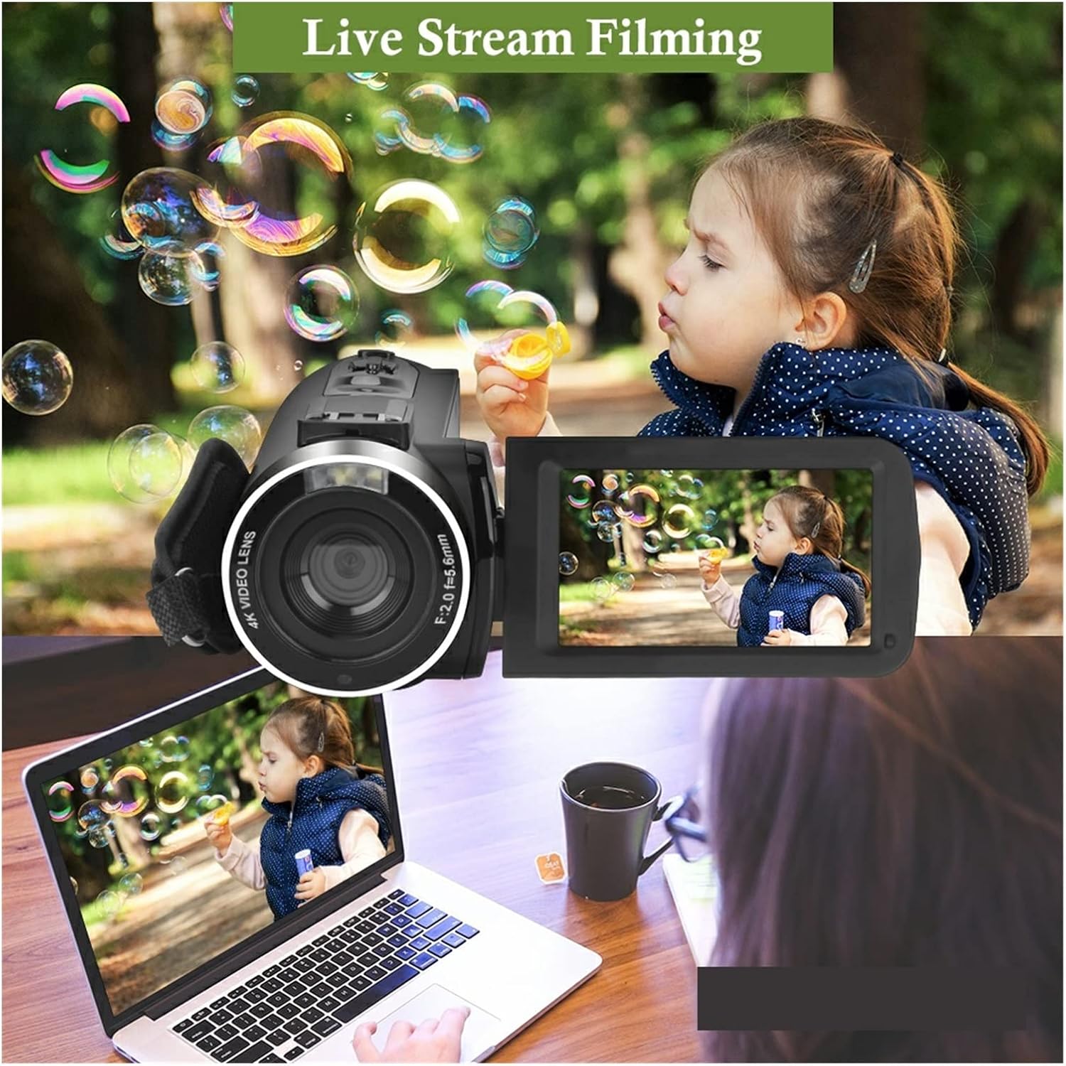 デジタル ビデオカメラ 48MP 4 18k デジタル写真カメラ写真 Vlog ビデオ デジタル ビデオカメラ ライブ ストリーム