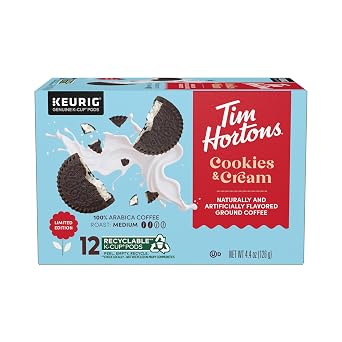 Tim Hortons Cookies & Cream Flavored Coffee 12ct KCUPs