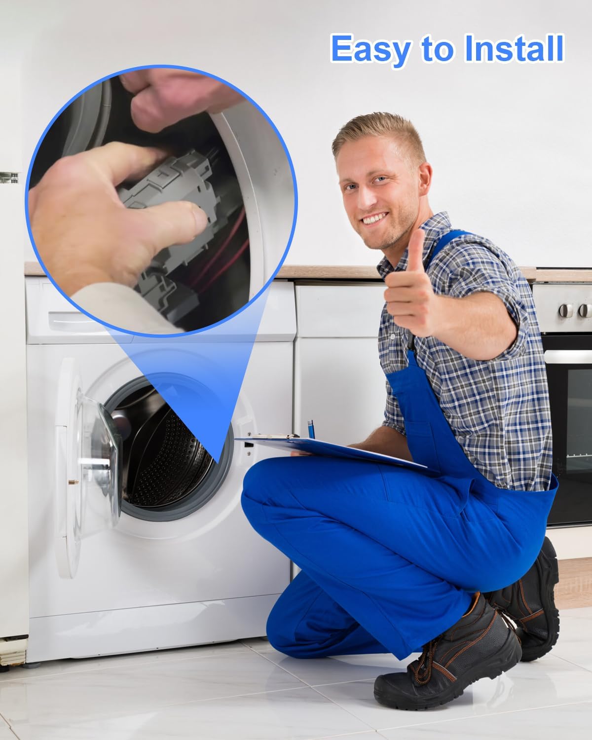 Washer Door Lock Assembly Fit for Electrolux EFLS627UIW0 EFLS527UIW1 EFLS527UTT0, Clothes Washer Door Lock Switch Replace 5304505231 5304505088 AP6329665 PS12365826