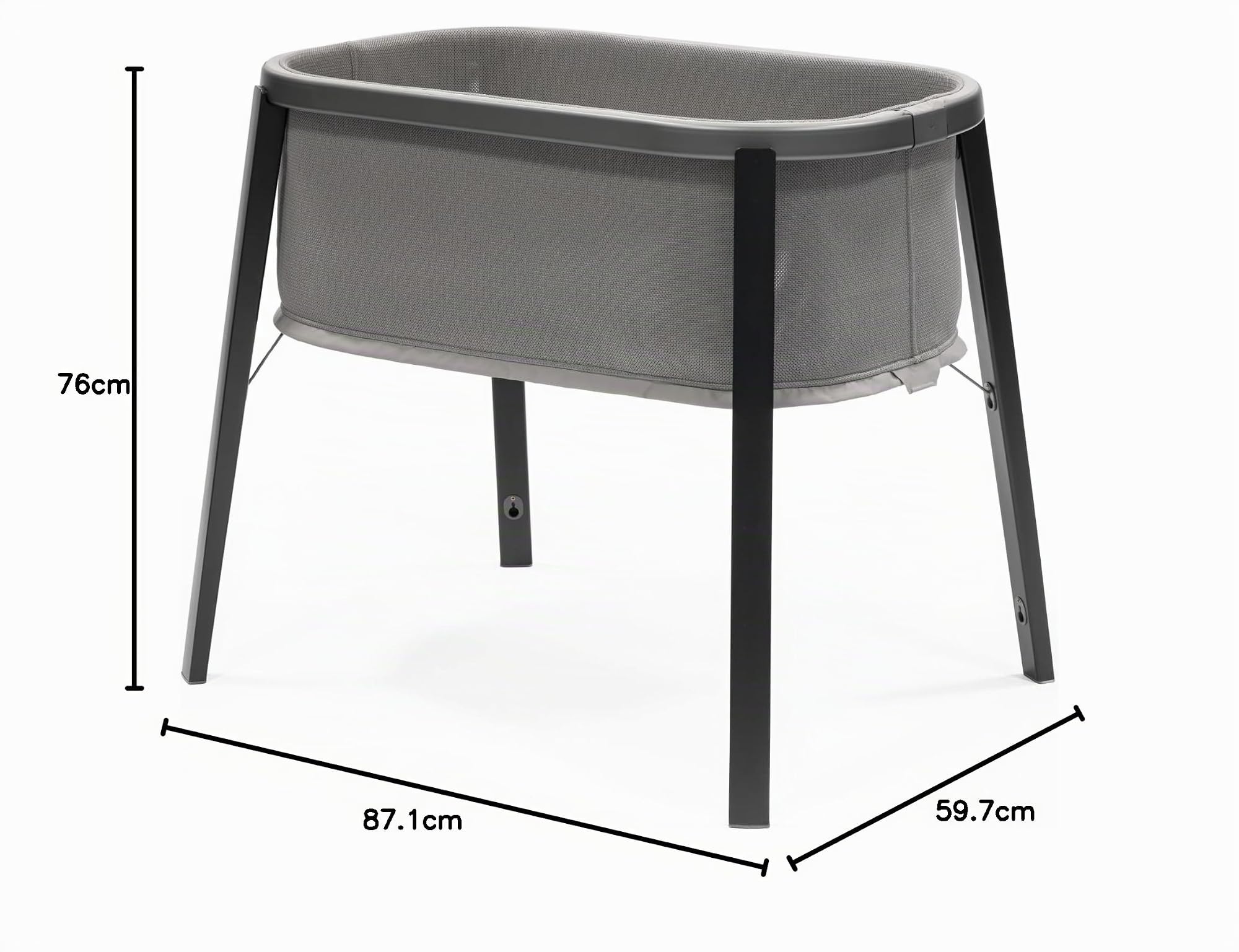 Stokke Minicuna Snoozi, Graphite Grey - Crece con los bebés Desde el Nacimiento hasta los 9 Meses - Diseño portátil y liviano - Incluye colchón Firme
