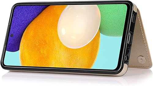 Vista 48 de Phone Case for Samsung Galaxy A52 5G/4G with Tempered Glass Screen Protector and Card Holder Wallet Cover Stand Flip Leather Cell Accessories Glaxay