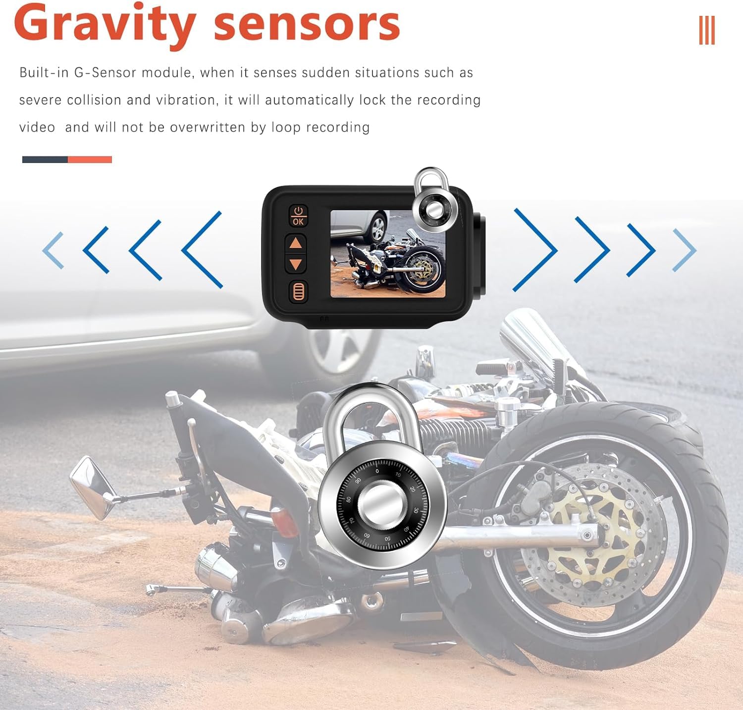 CAMECHO Dash CAM para Moto, Impermeable Total Videocamera Motocicletta AHD 1080P Cámara Delantero y Trasero 150° con GPS Integrado, Wi-Fi, Mando a Distancia con Cable+32GB TF Card