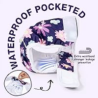 Vista 70 de Pet Soft Washable Female Diapers (3 Pack) Female Dog Diapers, Comfort Reusable Doggy Diaper for Girl Dog in Period Heat (Sprightly, XS)