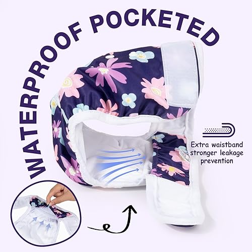 Miniatura 70 de Pet Soft Washable Female Diapers (3 Pack) Female Dog Diapers, Comfort Reusable Doggy Diaper for Girl Dog in Period Heat (Sprightly, XS)