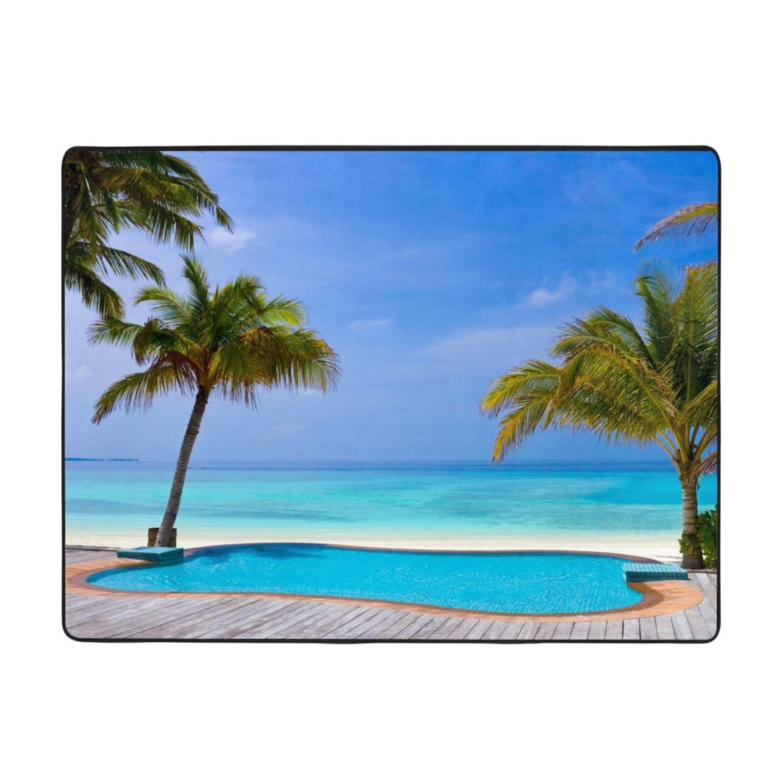 Tapis de plage tropicale antidérapant PEIXEN doux et lavable pour sécuriser le salon
