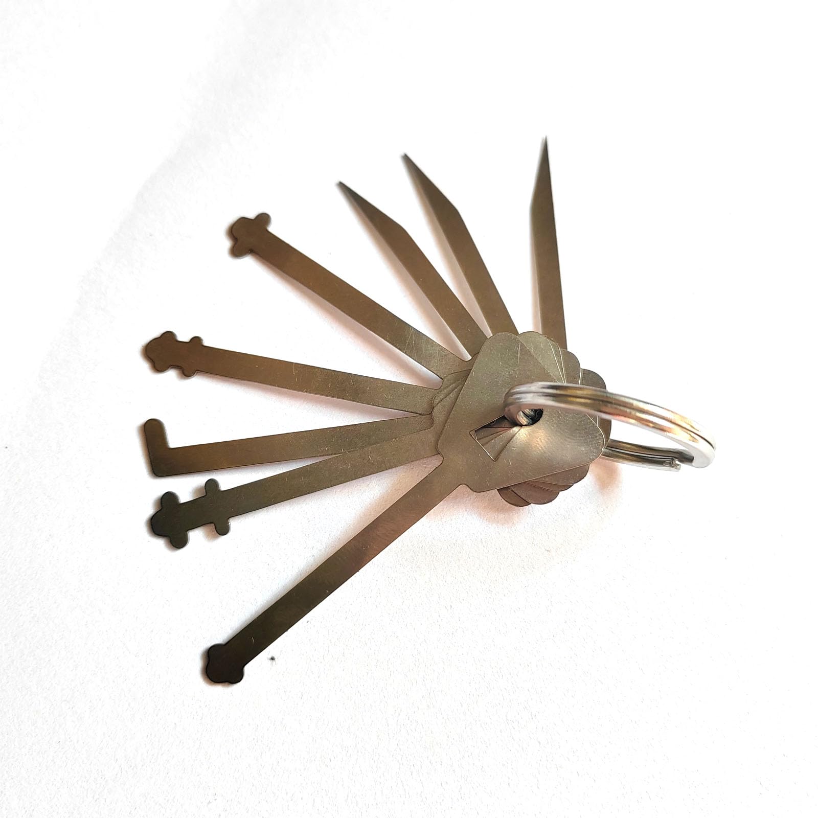 8PCS Ward Master Keys Opener Stainless Steel Replacement Skeleton Lock Key Picking Set Door Bypass Locksmith Tools EDC Emergency Tool