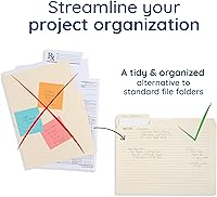 Vista 2 de 25 carpetas Blue Summit Supplies Manilla, 8.5 x 11 pulgadas, tamaño carta, pestaña de corte de 1/3, con notas, ideal para organizar y almacenar