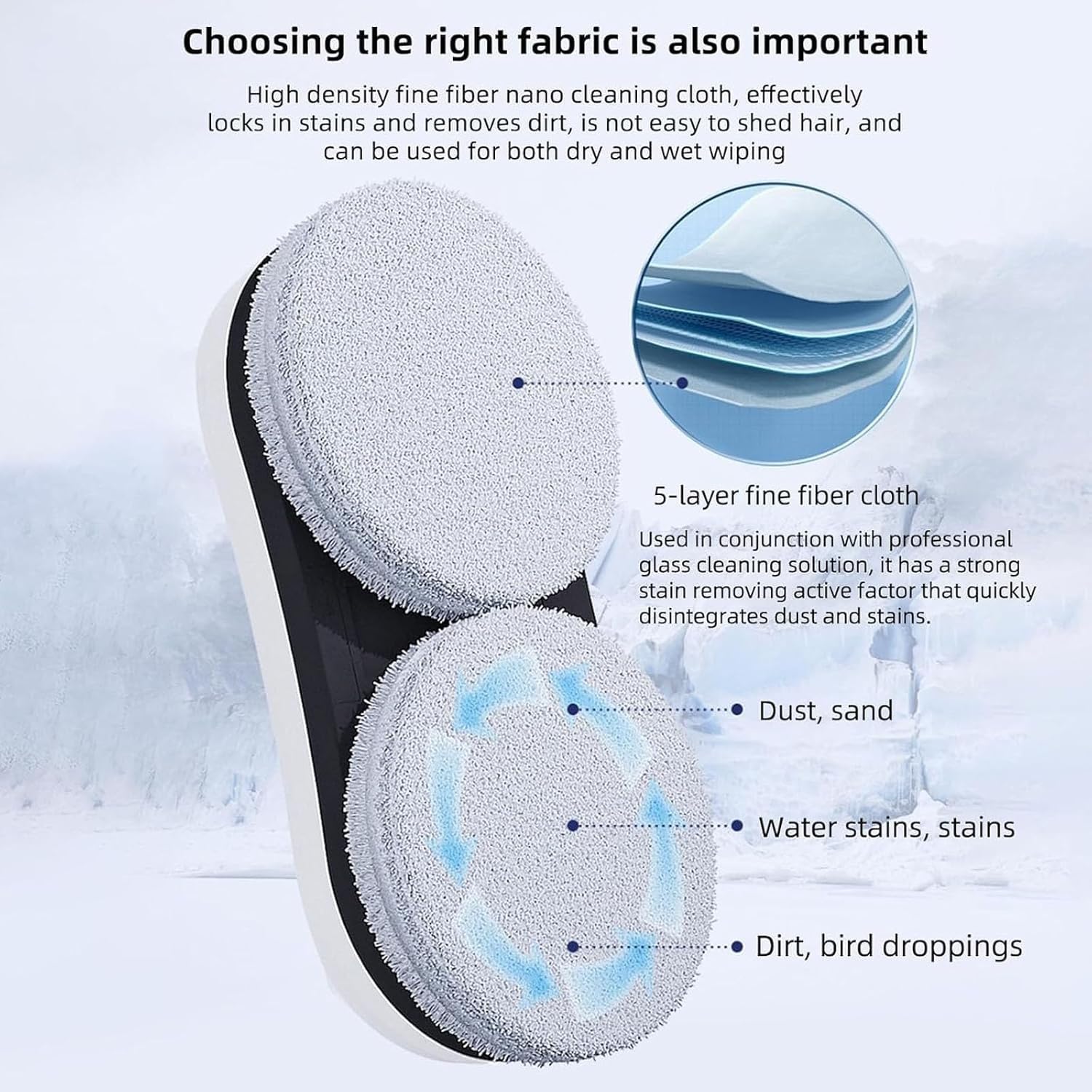 Window Cleaner Robot, Double Safety Protection, AI Path Planning, Remote Control, for All Windows/Glass Smooth Surfaces