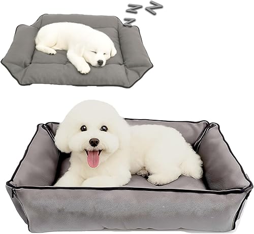 Miniatura 8 de Cama Oxford impermeable para perro, alfombrilla plegable para jaula para perros pequeños y medianos, cojín ortopédico para mascotas con algodón PP,