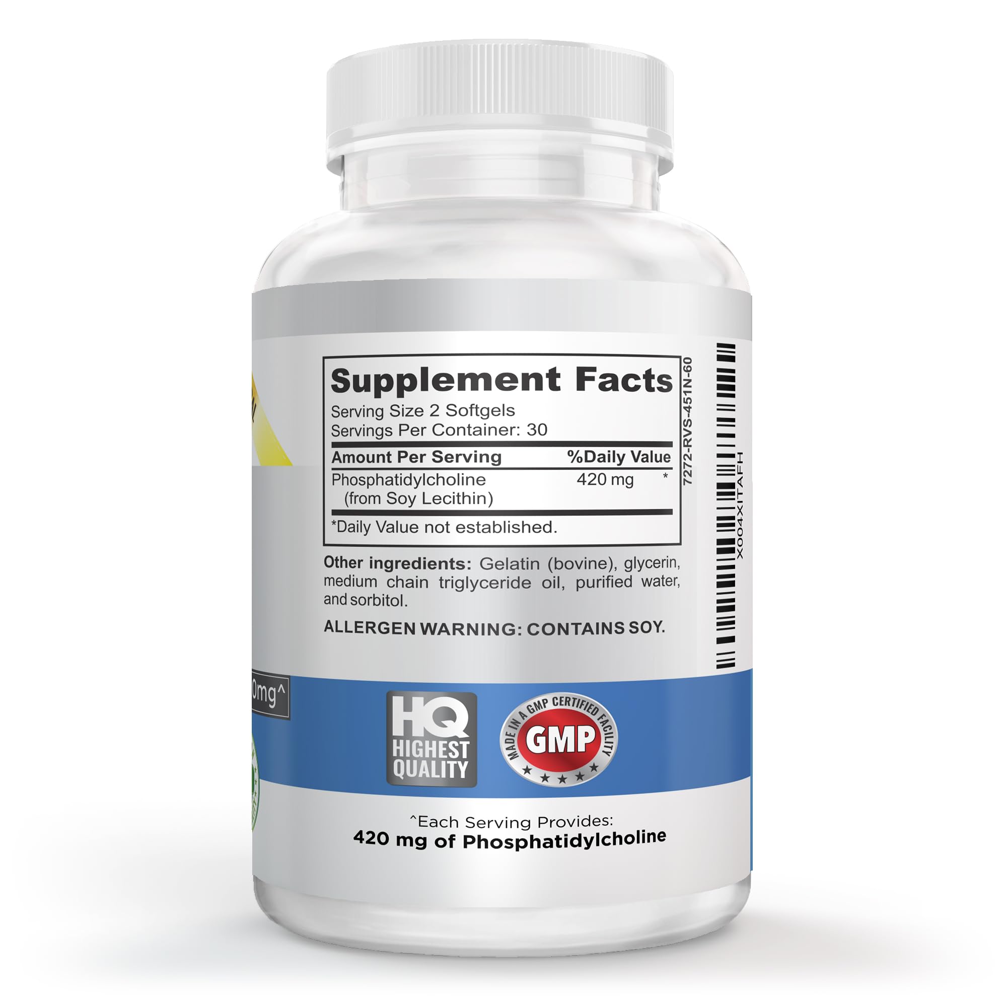 Vitalité Now! Choline Phosphatidyl, High Potency, Phosphatidylcholine 420mg — Amazon image 3