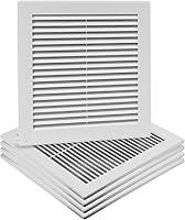 Vista 31 de Cubierta cuadrada de ventilación de aire de 4 x 4 pulgadas (tamaño exterior) - Deflector de ventilación de plástico blanco - Malla de pantalla