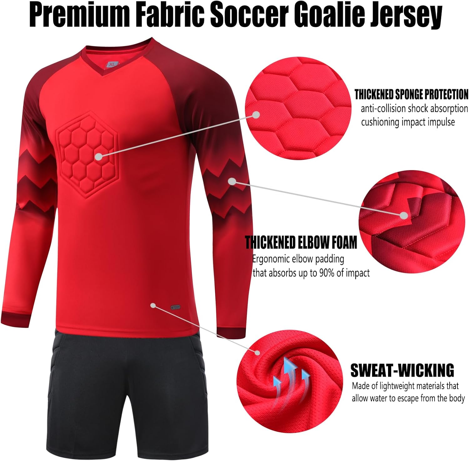 Kids Soccer Goalkeeper Jersey Mens Seaside Shirt Long Sleeve Training Soccer Jersey Youth Uniforms - Image 2