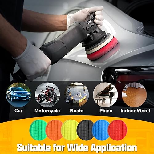 Miniatura 7 de 6 almohadillas de pulido para pulir, almohadillas de pulido de 5.5 pulgadas para pulidor, kit de almohadillas de esponja de pulido de reparación