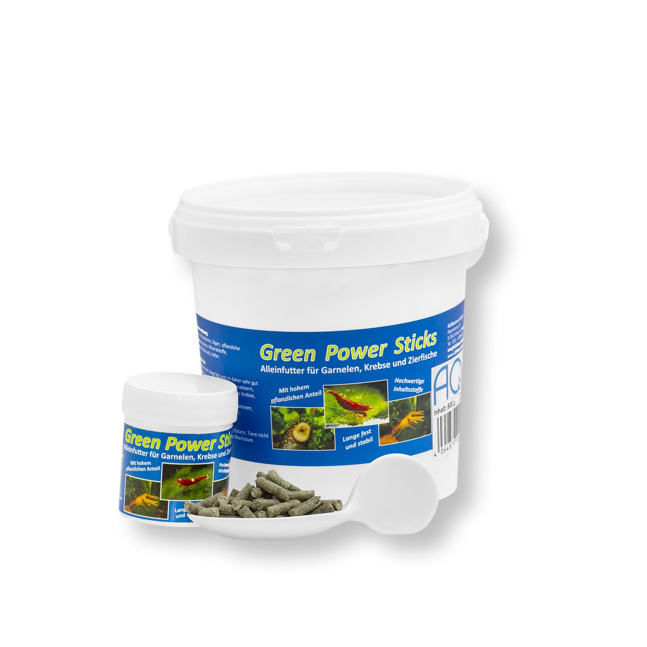 Futtersticks: Green Power Sticks - Futter für Garnelen, Krebse und Zierfische, 800g