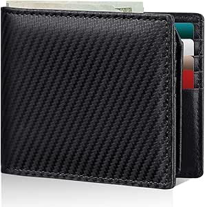 Men's Genuine Leather Bifold Wallet With RFID Blocking – Multiple Card Slots, ID Window & Coin Pocket (Blue)