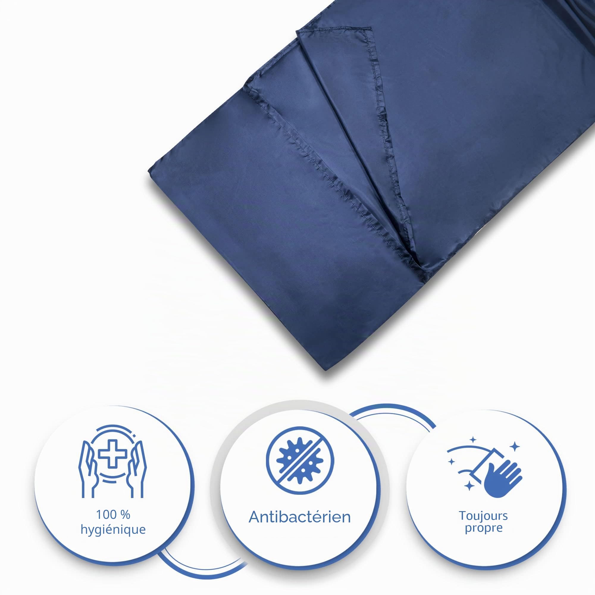 Compact XL - Sac de couchage extra large, coutil ultra léger en microfibre, sac de couchage d'été en soie synthétique