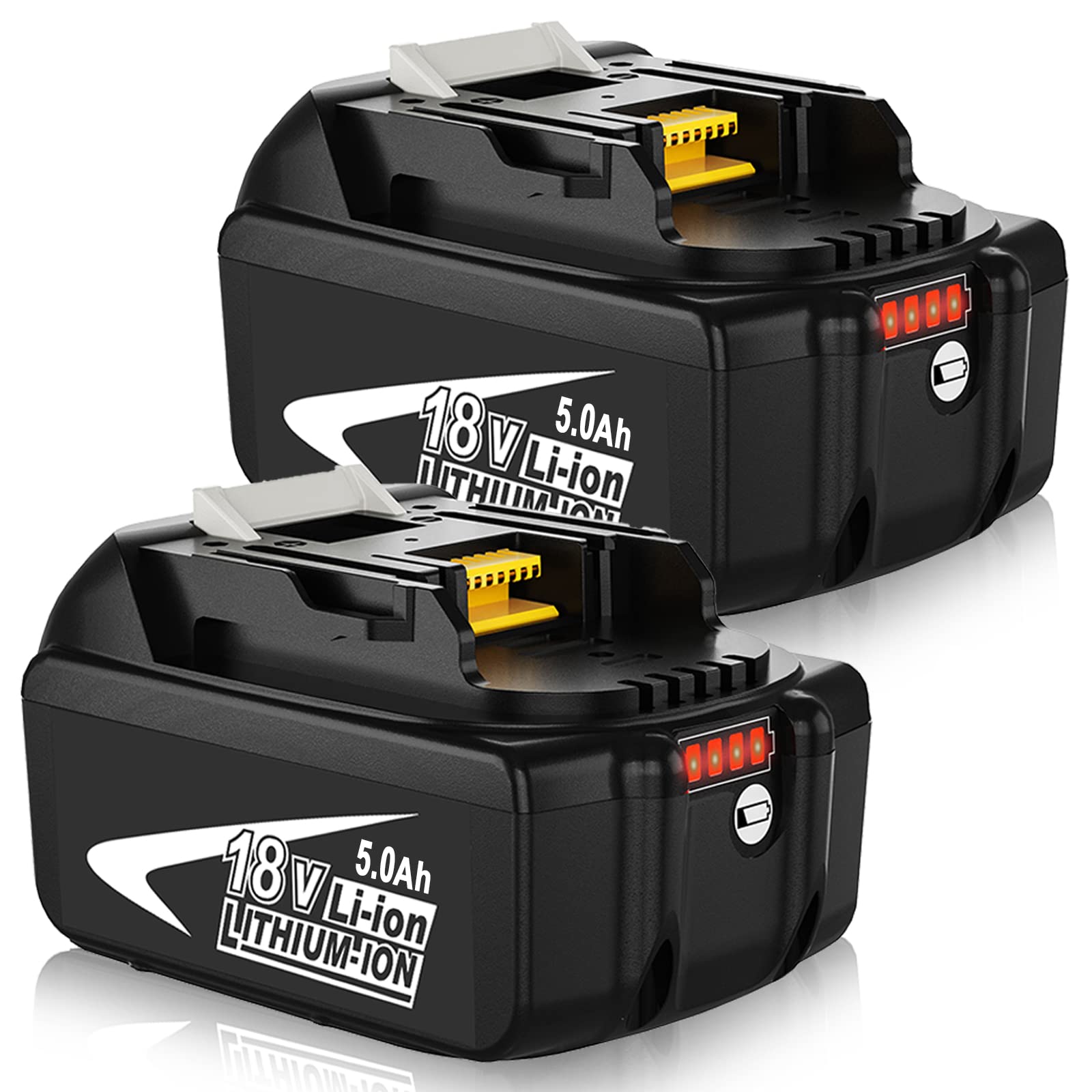 DoscttPack of 2 BL1850B Replacement for Makita 18V Battery 5.0Ah BL1850 BL1840B BL1860B BL1830B BL1820B BL1860 BL1840 BL1830 BL1820 with Charging Indicator Battery Power Tools