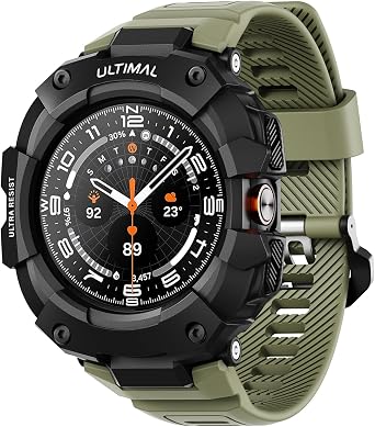 ULTIMAL Bands Compatible with Samsung Galaxy Watch Ultra 47mm band with case for Men, Rugged Sports Case Protective for Galaxy Watch Ultra 2025/2024 Army Green