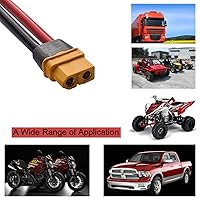 Vista 5 de XT60 Cable de extensión XT60 macho a XT60 hembra conector con cable 1M 12AWG compatible con panel solar RV estación de energía portátil generador