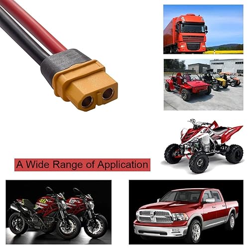 Miniatura 5 de XT60 Cable de extensión XT60 macho a XT60 hembra conector con cable 1M 12AWG compatible con panel solar RV estación de energía portátil generador